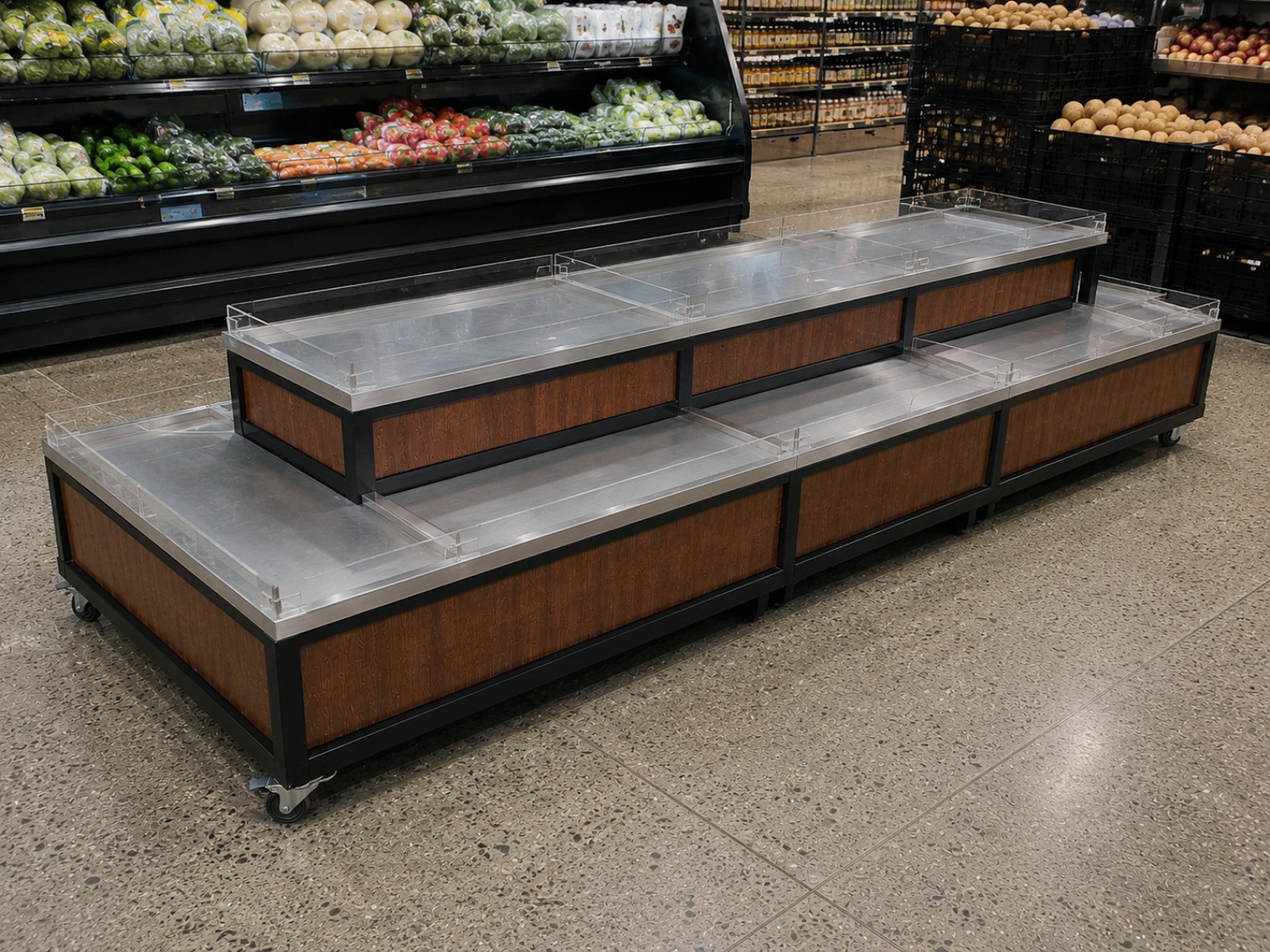 Expositor TAGI Níveis em ambiente de supermercado
